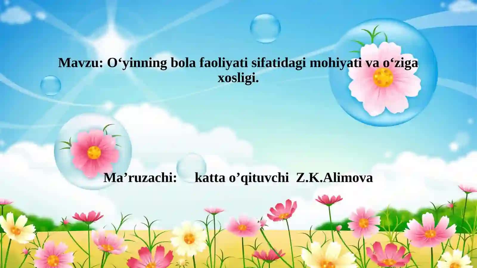 O‘yinning bola faoliyati sifatidagi mohiyati va o‘ziga xosligi 2