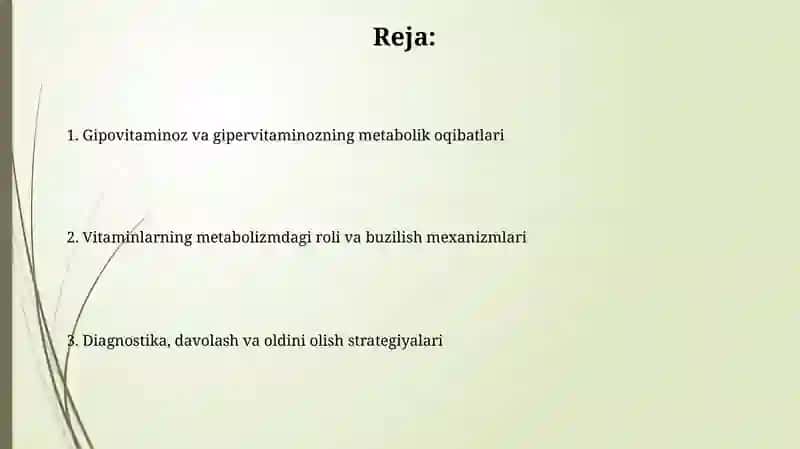 Gipovitaminoz va gipervitaminoz holatlarida moddalar almashinuvining buzilishi 2