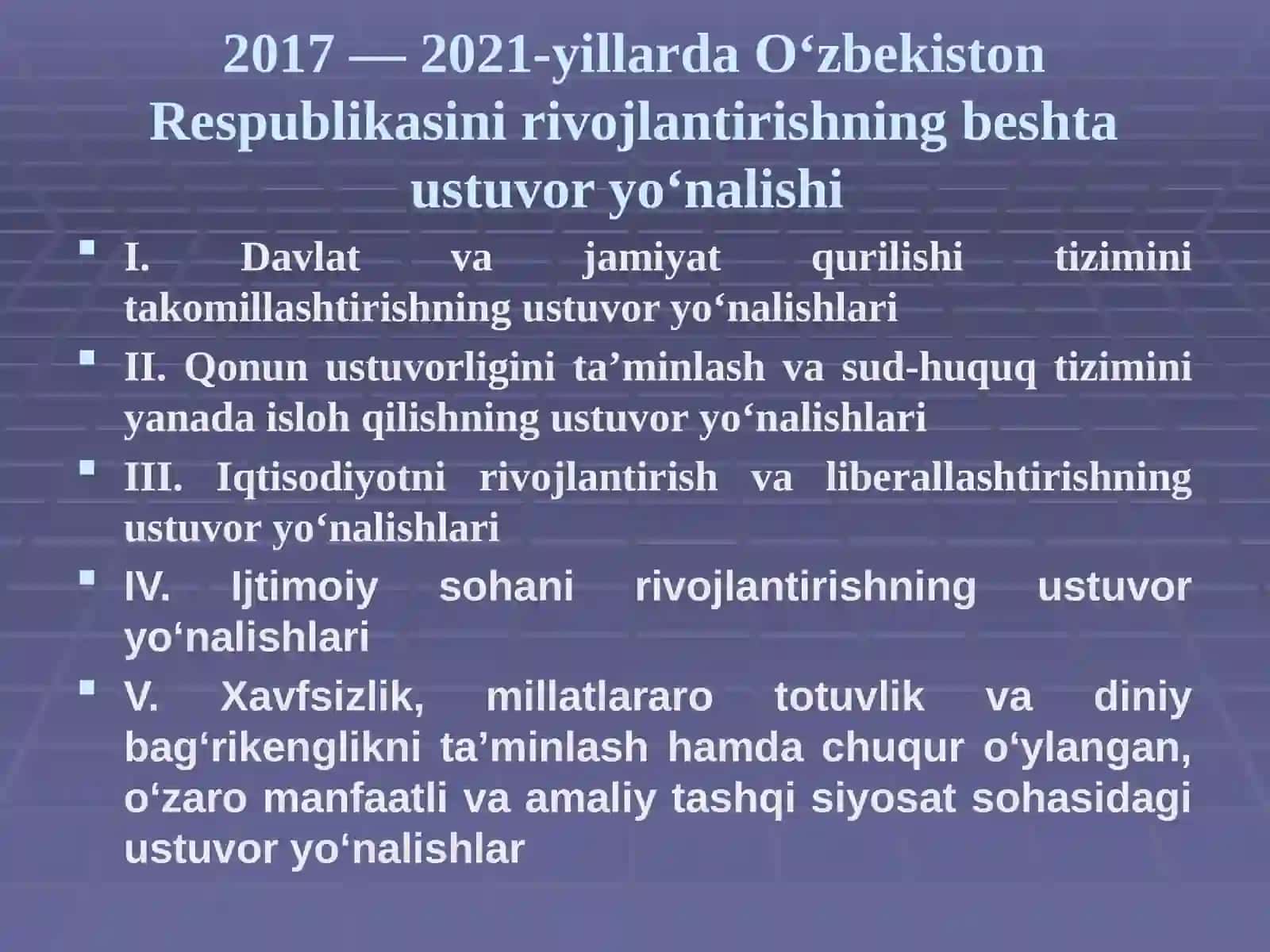 Yangi O‘zbekistonda amalga oshirilayotgan islohotlar 2