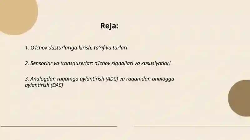 O‘lchov dasturlari. Boshqaruv dasturlaridagi mikroprotsessorlar 2