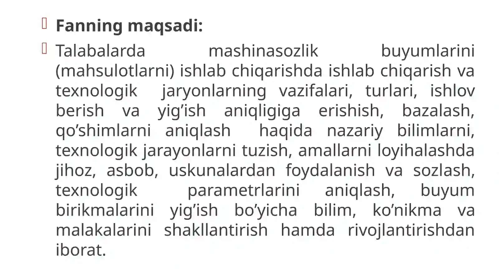 FANNING ASOSIY MAZMUNI VA MASALALARI 2