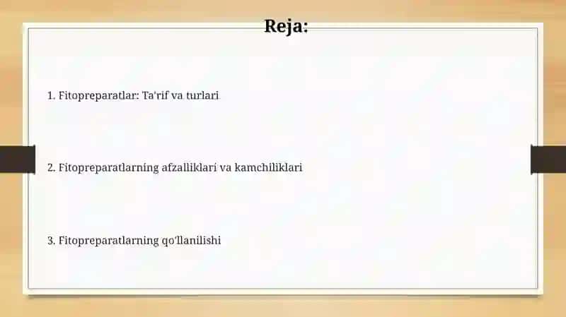 Fitopreparatlar va ularning qoʻllanilishi 2