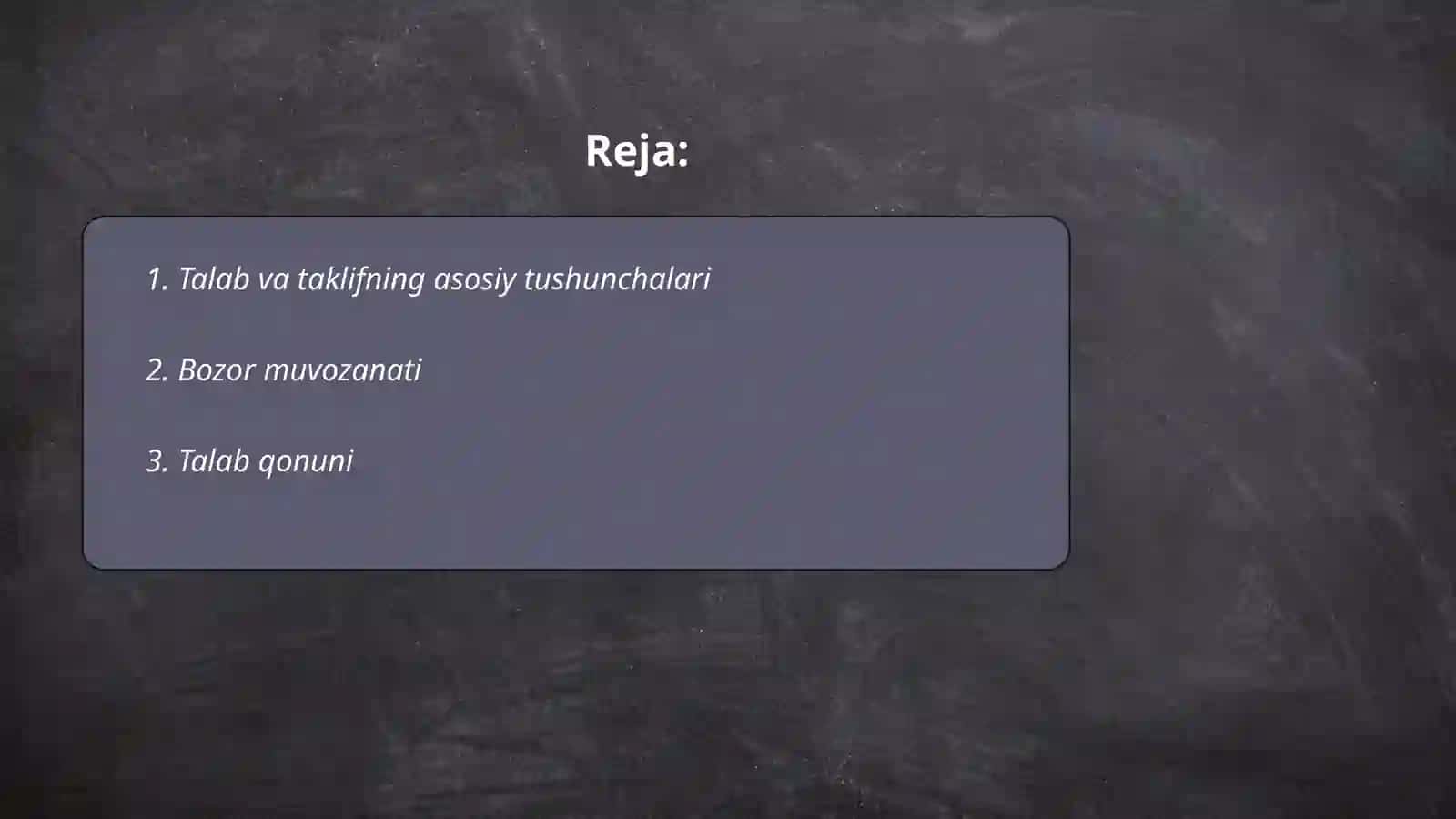 Talab va taklif nazariyasi 2