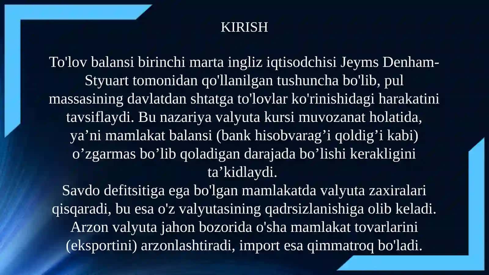 To’lov balansi tushunchasi 2