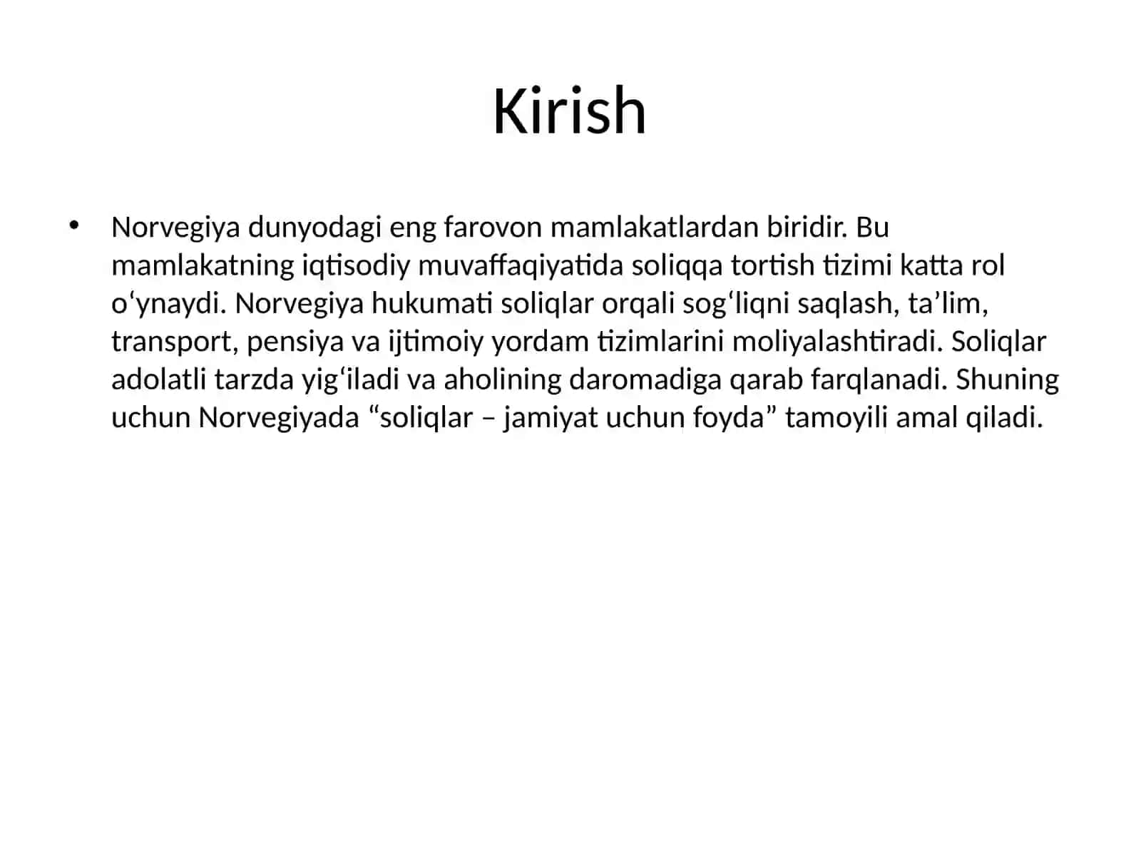 Norvegiya soliqqa tortish tizimi 2
