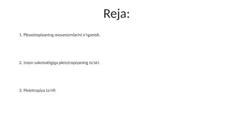 Genlarning pleyotrop taʼsiri qonunyatlarini tahlil qilish 2