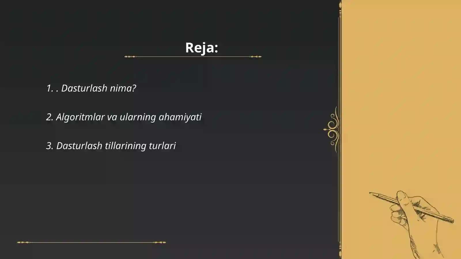 Dasturlarga kerish haqida slayd tayyorlanib Bering 2