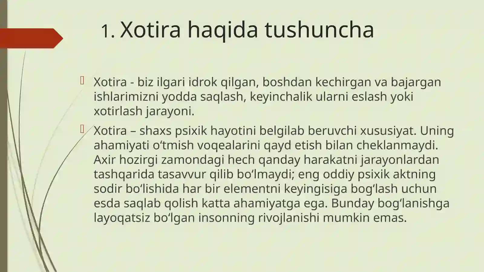 Xotira, xotiraning nerv fiziologik asoslari 2
