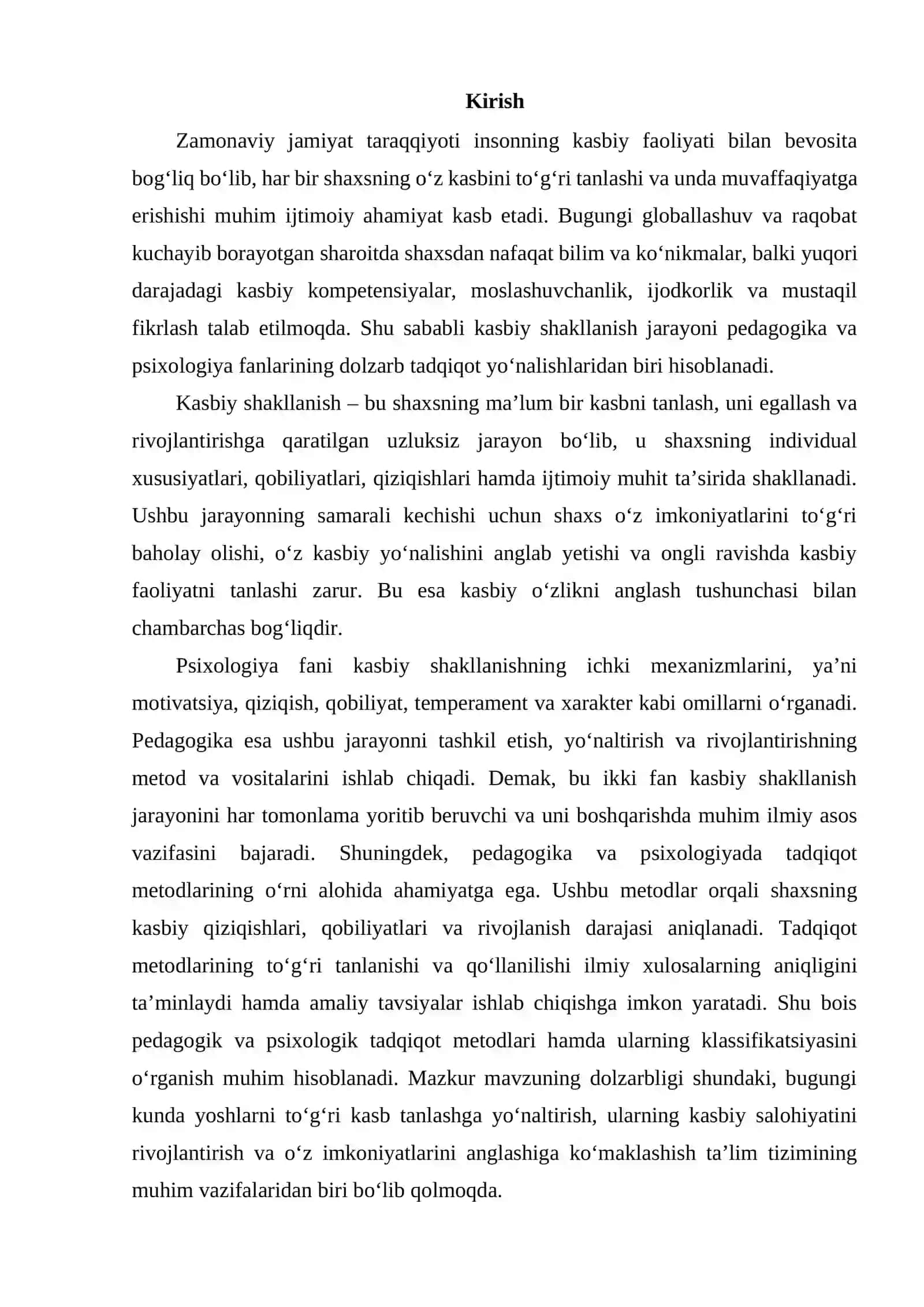 Kasbiy shakllanish bosqichlari 2