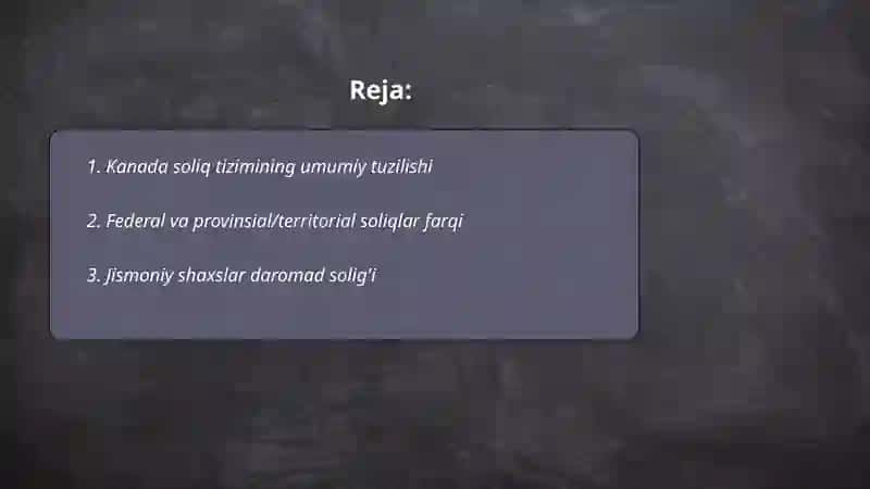 Canada soliq tizimi 2