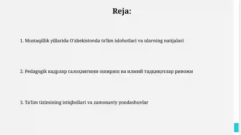 Mustaqil o'zbekistonda talim va pedagogik fikr taraqqiyoti 2