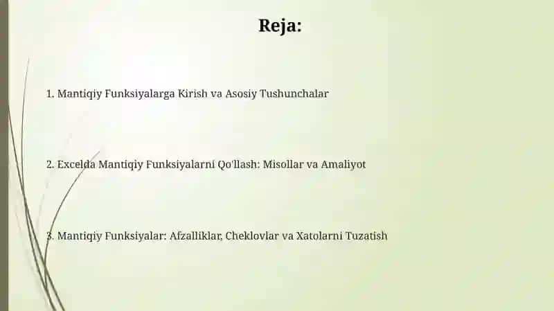 MS Excelda mantiqiy funktsiyalar bilan ishlash 2
