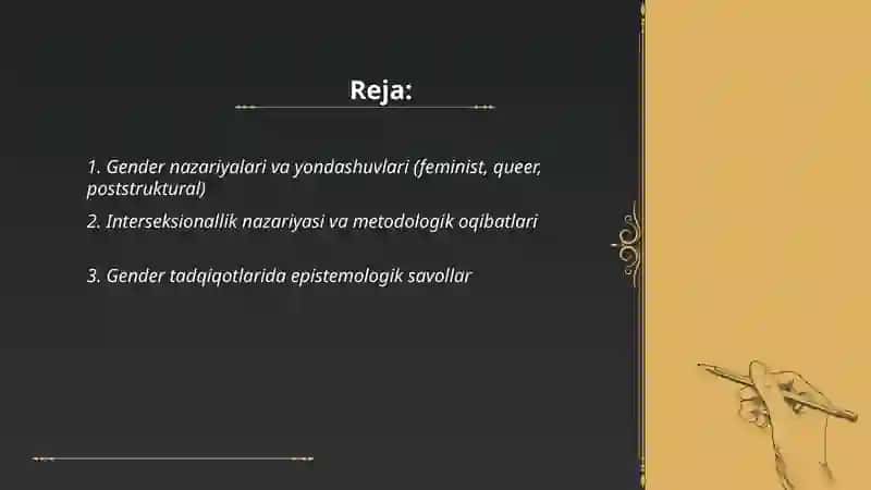 Gender tadqiqotlarning nazariy va metodologik asoslari 2