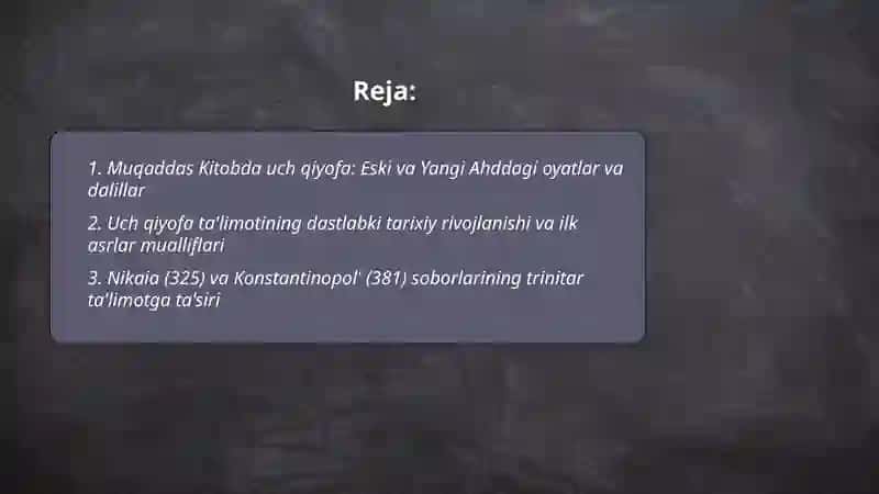 Xristianlik ta'limotida yakka xudoning uch qiyofasi haqidagi ta'limot 2