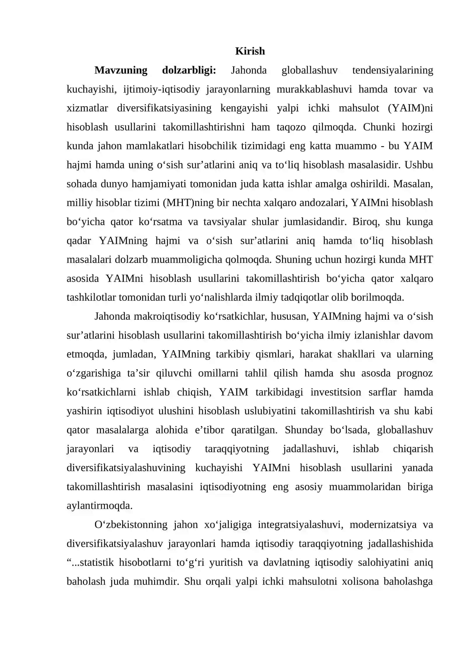 MILLIY HISOBLAR TIZIMIDA YALPI ICHKI MAHSULOT KO’RSATKICHINI HISOBLASH  SHARTLARI VA USULLARI 2