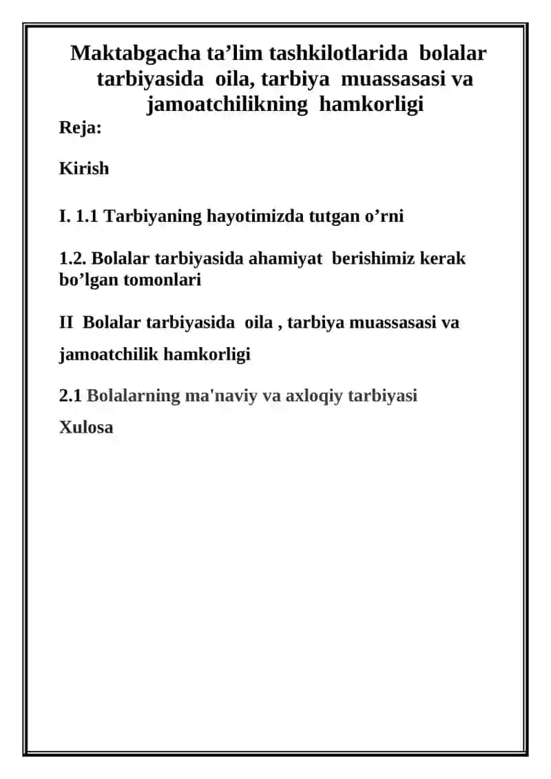 Bolalar tarbiyasida oila, tarbiya muassasasi va jamoatchilikning hamkorligi 2