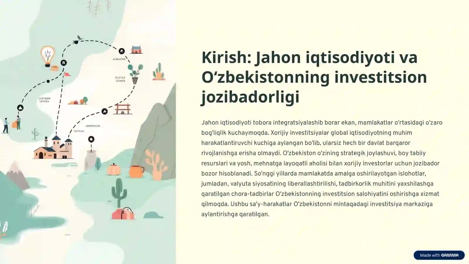 Iqtisodiyotni modernizatsiyalashda xorijiy investitsiyalarning oʻrni va ahamiyati 2