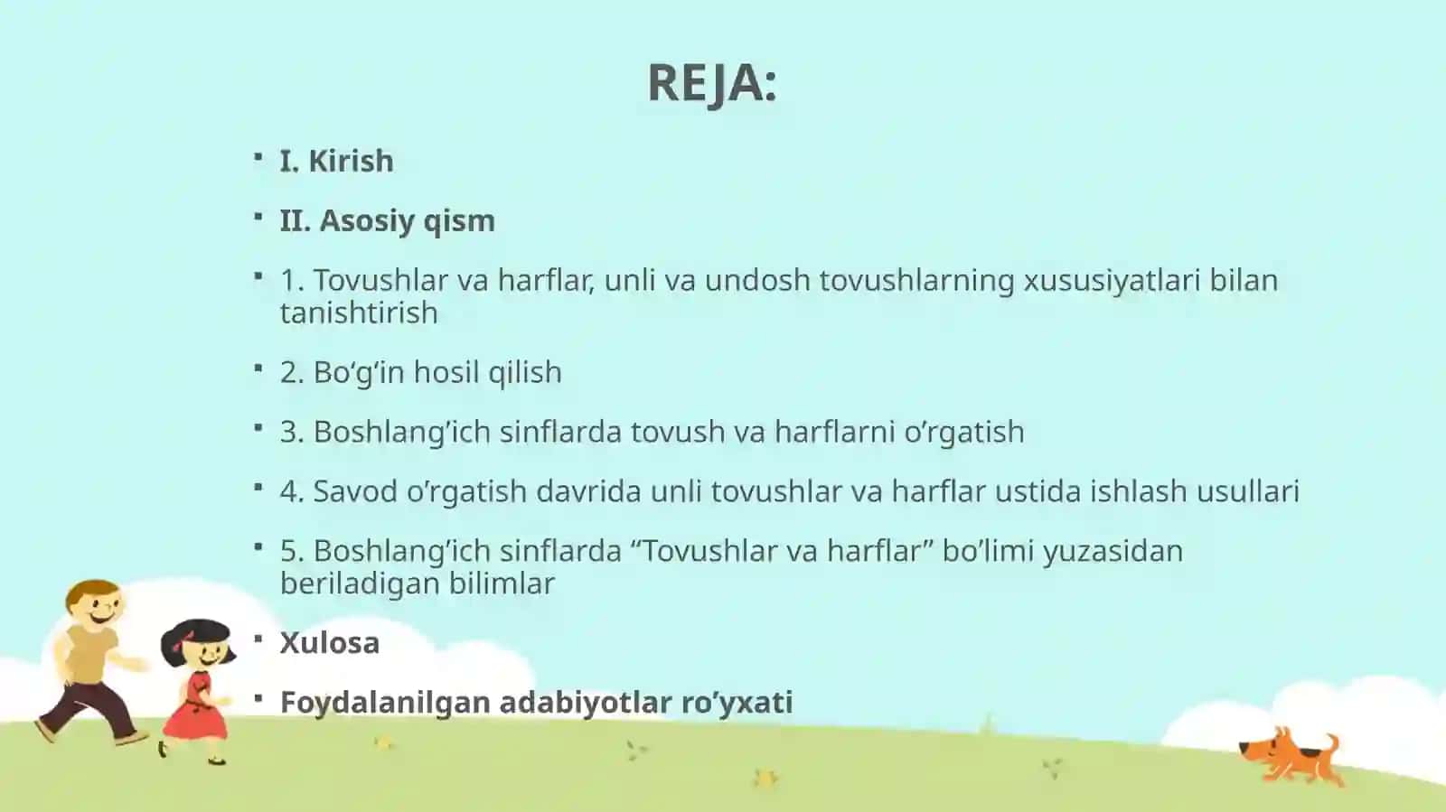 Boshlang‘ich sinflarda unli tovush va harflarni o‘rganish 2