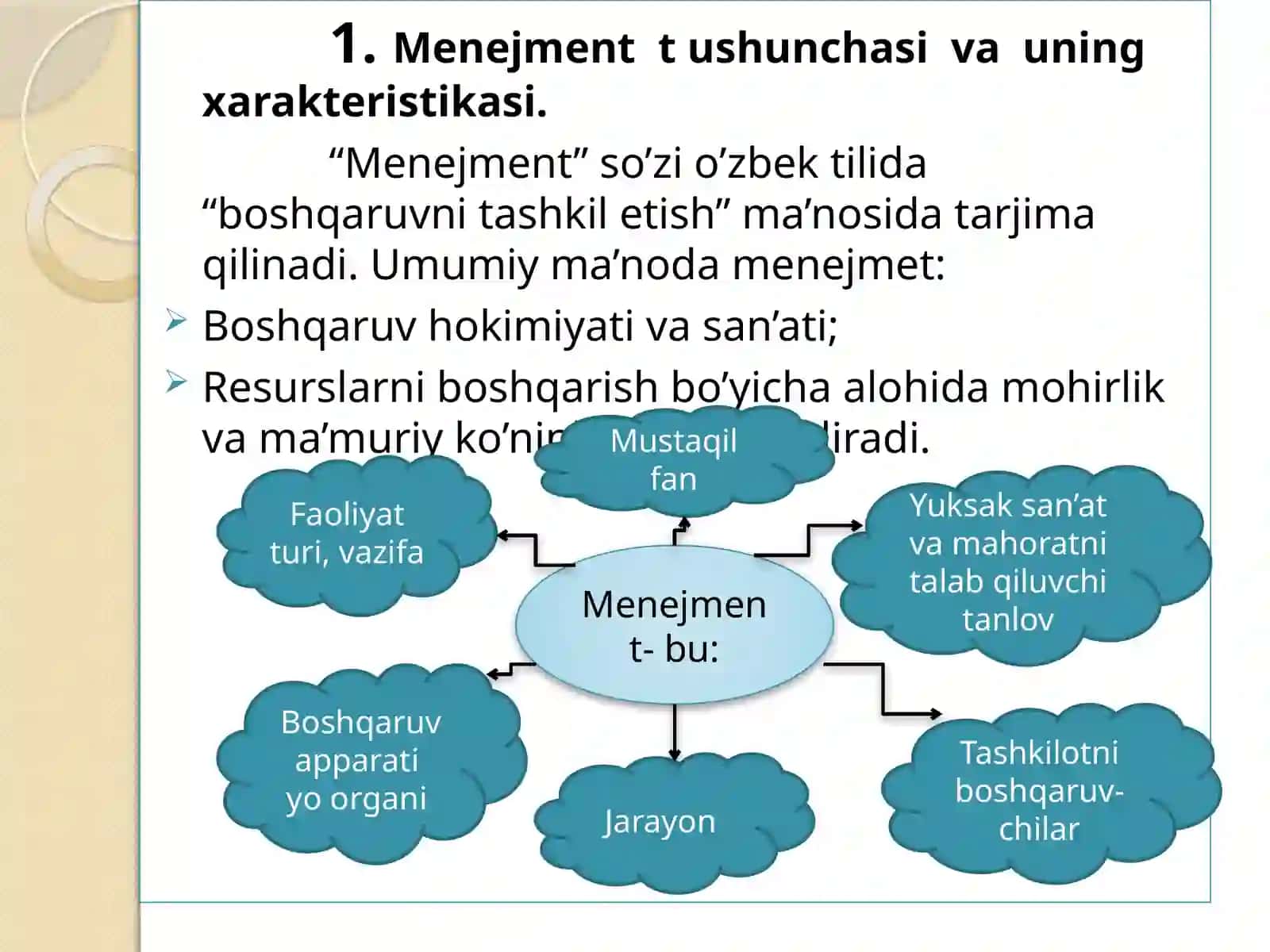 Menejment fanining predmeti, mazmuni va vazifalari 2