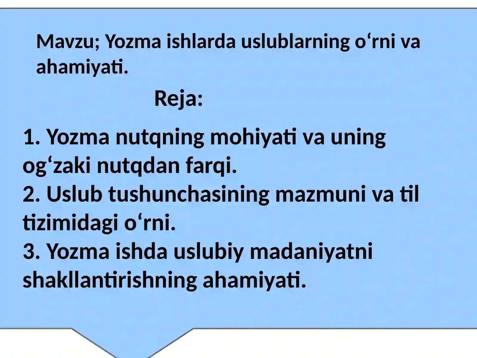 Yozma ishlar metodikasi fanidan tayyorlangan mustaqil ishi 2