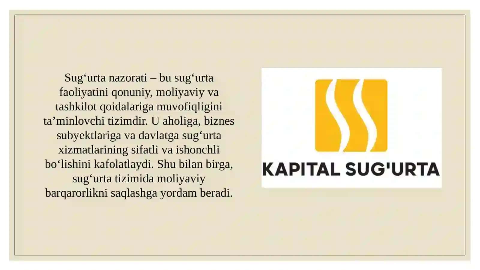Mamlakatimizda sug‘urta nazoratni tashkil etishning huquqiy asoslari 2