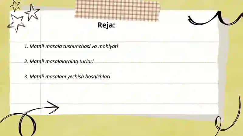 Matnli masala tushunchasi va uni yechish 2