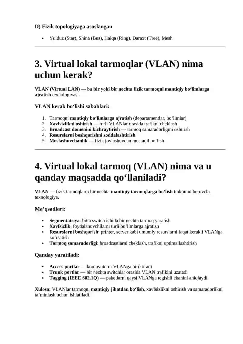 Kanal kommutatsiyasi (Circuit Switching) 2