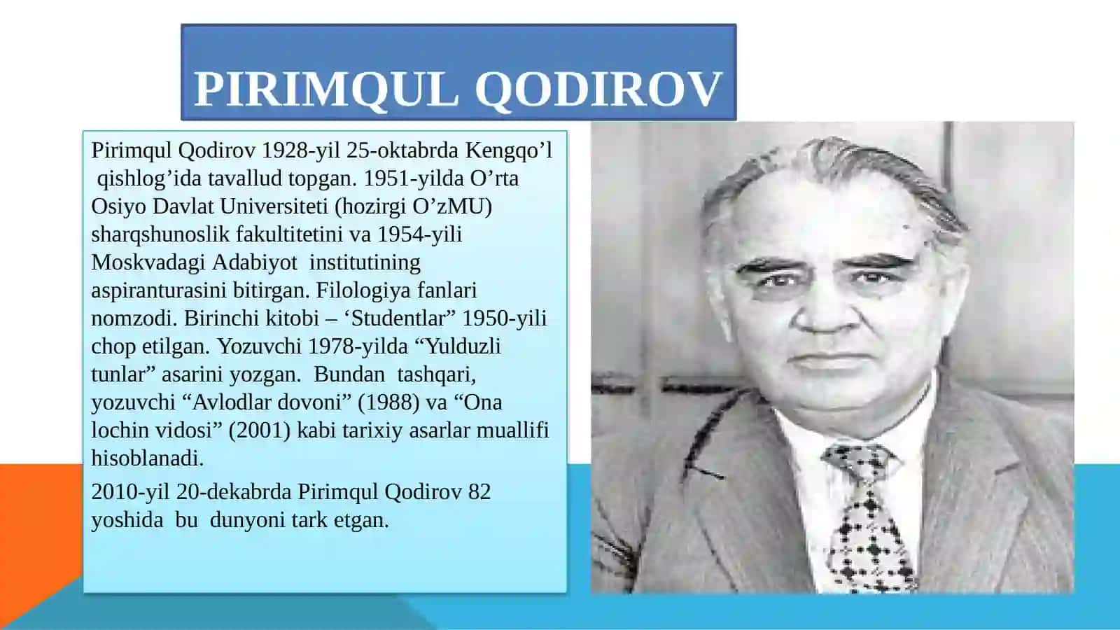 Pirimqul Qodirovning “Yulduzli tunlar” romani 2
