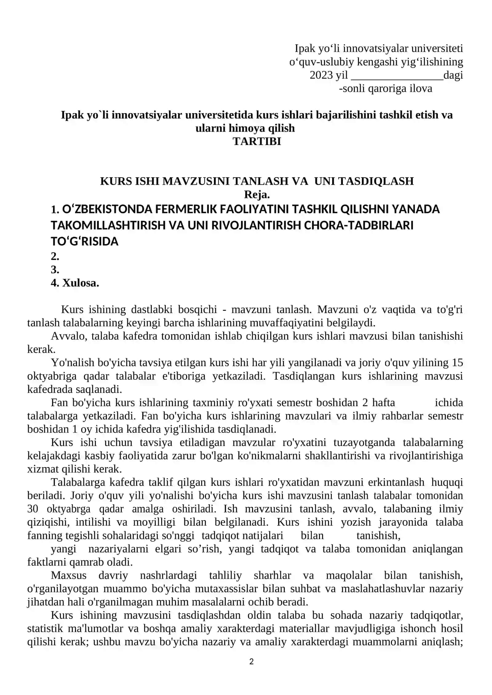 IQTISODIYOT NAZARIYASI FANIDAN KURS ISHI TAYYORLASH BO’YICHA USLUBIY KO’RSATMA 2
