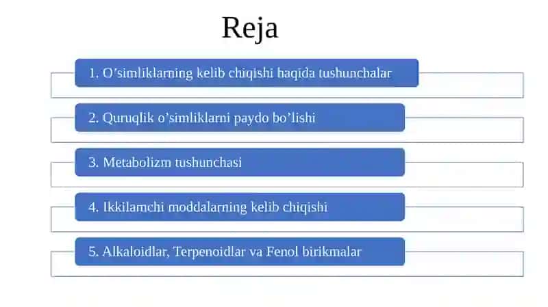 O'simliklar fiziologiyasi mustaqil ish 2