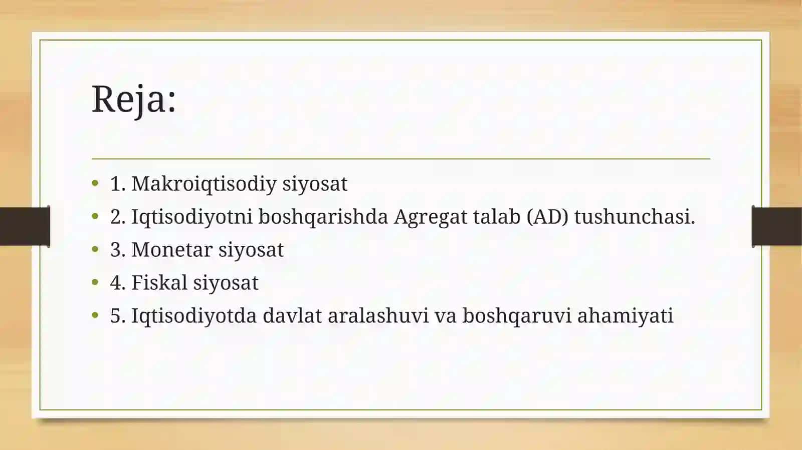 Biznes uchun iqtisodiy muhit ahamiyati 2