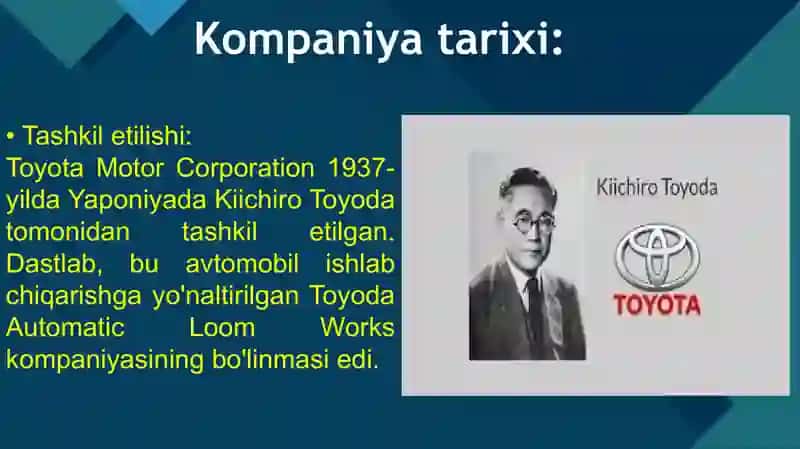 Toyota kompaniyasi tarixi va marketing strategiyalari 2