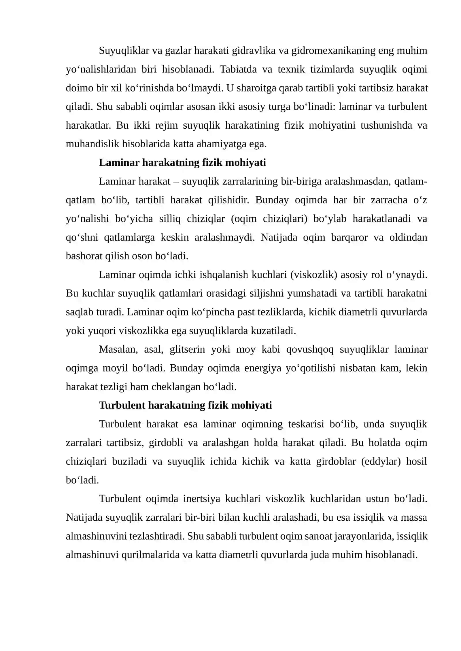 Laminar va turbulent harakat zonalarini aniqlashda Nikuradze tajribasi va grafigi 2