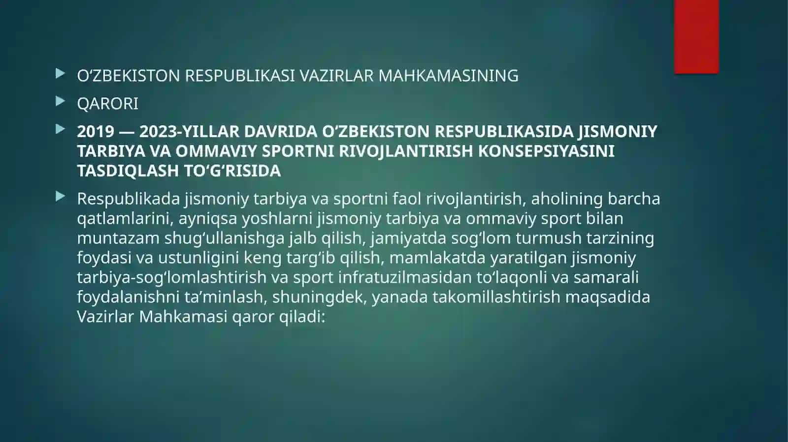 Oʻzbekistondaommaviyjismoniytarbiyavasportnirivojlantirishningzamonaviykotseptsiyalari 2