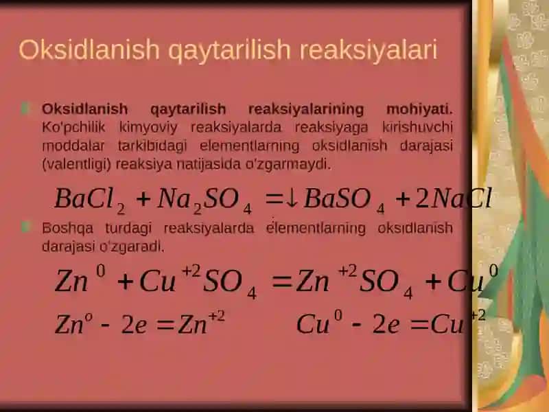Oksidlanish qaytarilish reaksiyalari 2