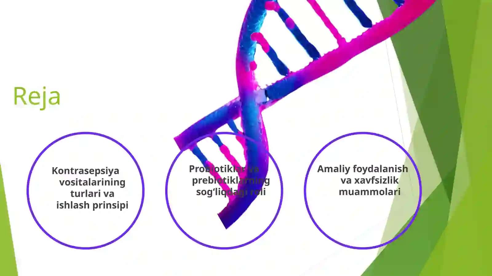 Kontrasepsiya vositalari. Probiotik va prebiotiklar. 2