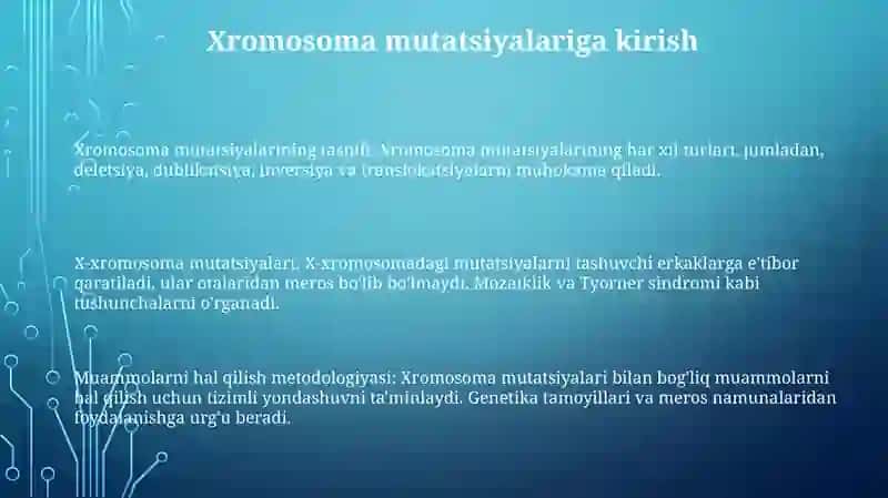 Xramasoma Mutatsiyalariga Doir Masalalar Va Mashqlar Yechish Metodikasi 2