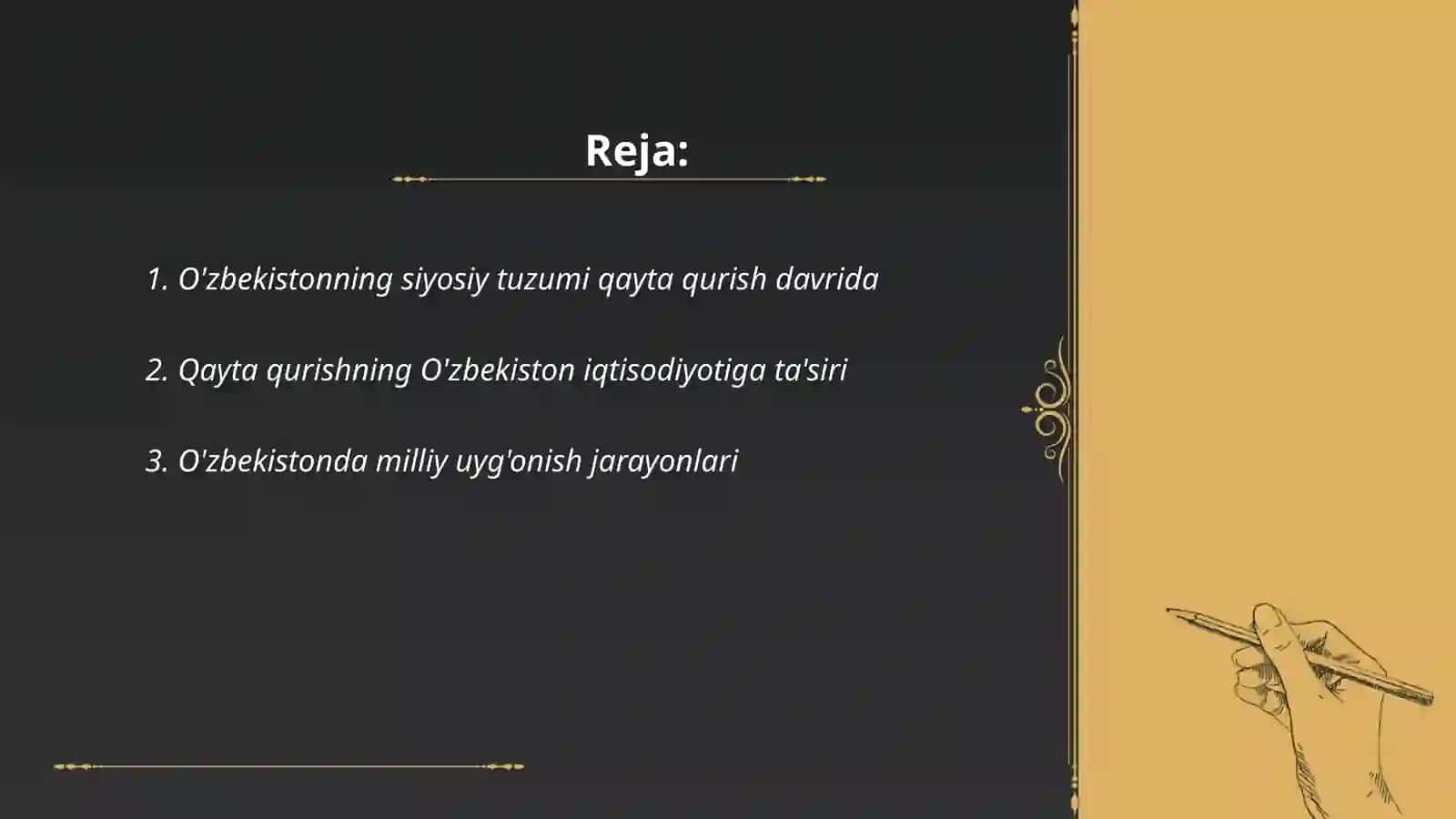 O'zbekistonning siyosiy tuzumi qayta qurish davrida 2