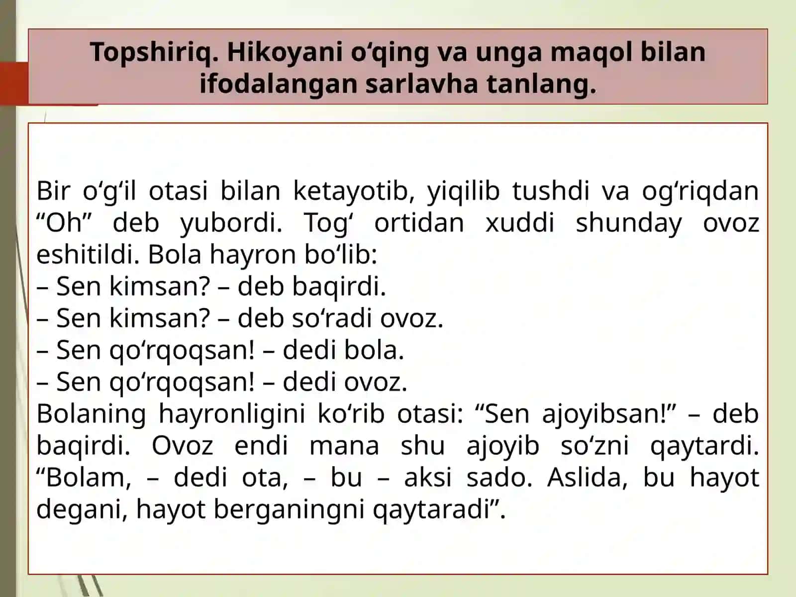 5-sinf Ona tili va adabiyot fanidan Maqollar mavzusida dars taqdimot ishlanma 2