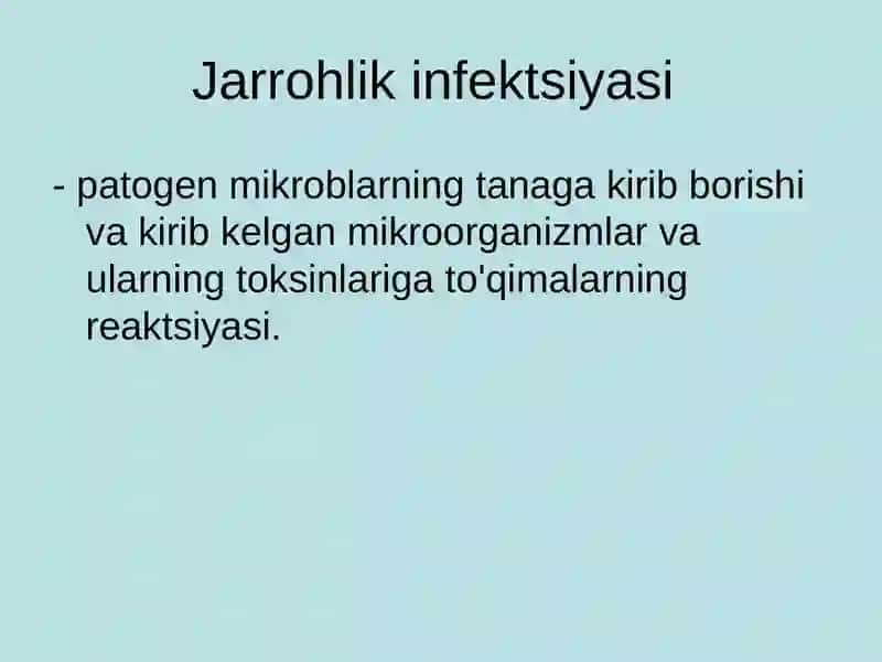 Jarrohlik infektsiyasi 2