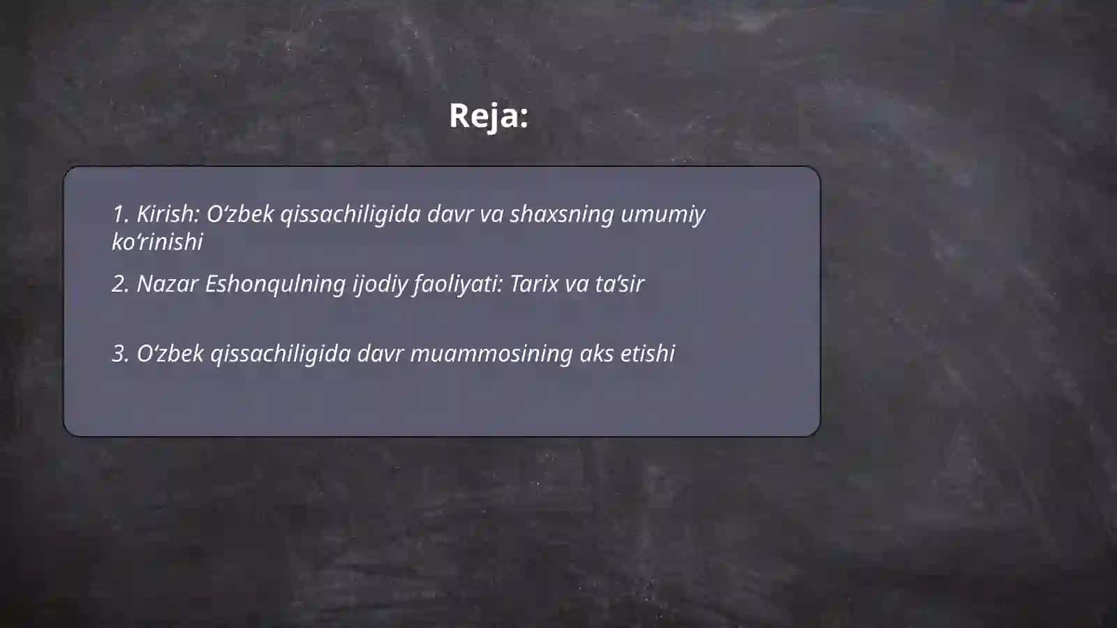 O‘zbek qissachiligida davr va shaxs muammosi ( Nazar Eshonqul) 2