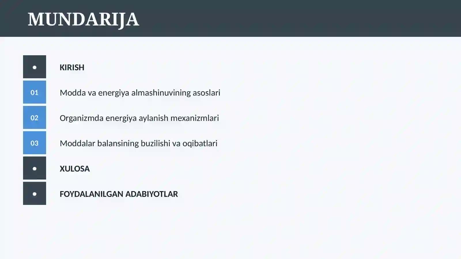 MODDA VA ENERGIYA ALMASHINUVI VA UNING OQIBATLARI 2