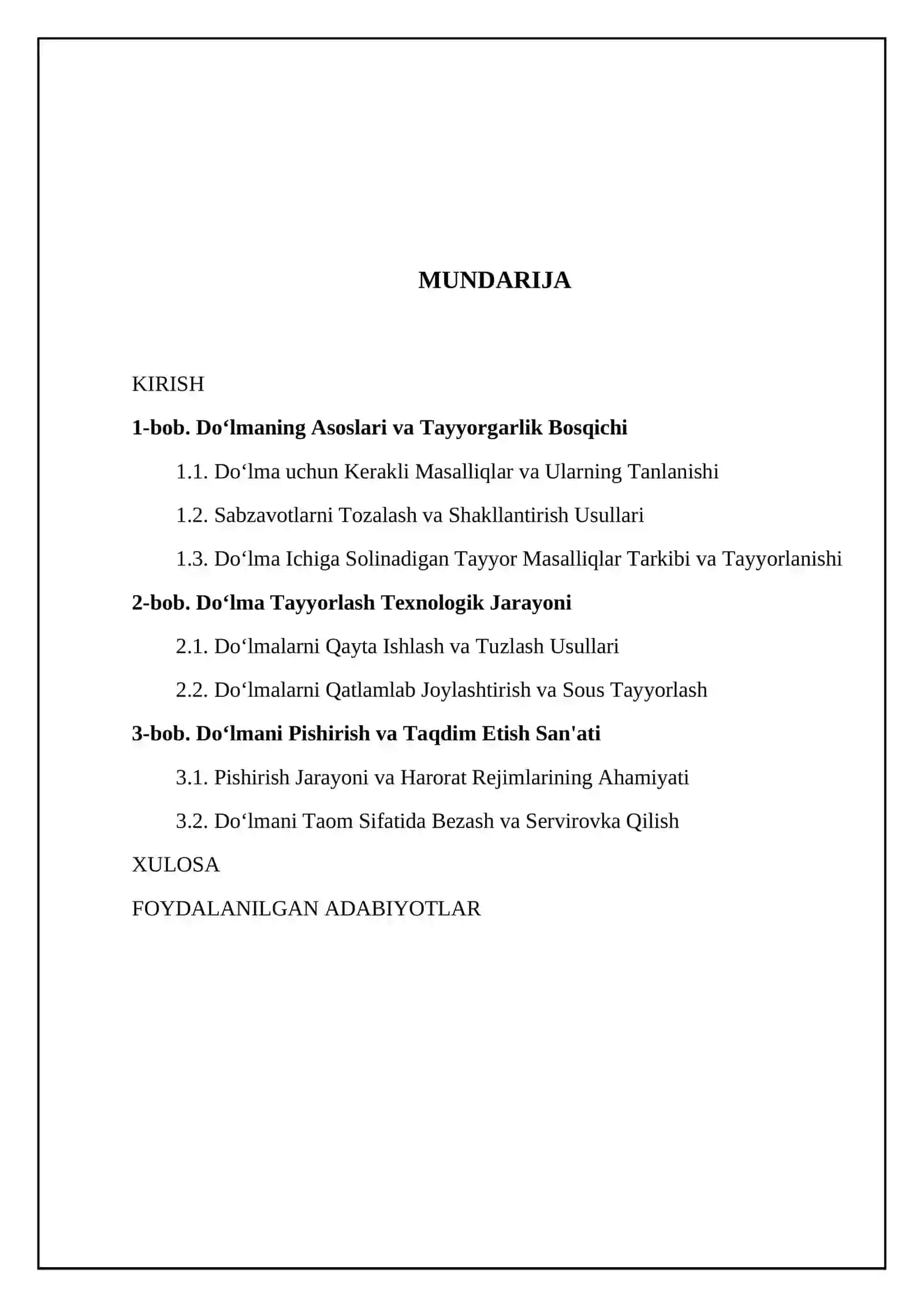 Doʻlma tayyorlash texnologiyasi 2