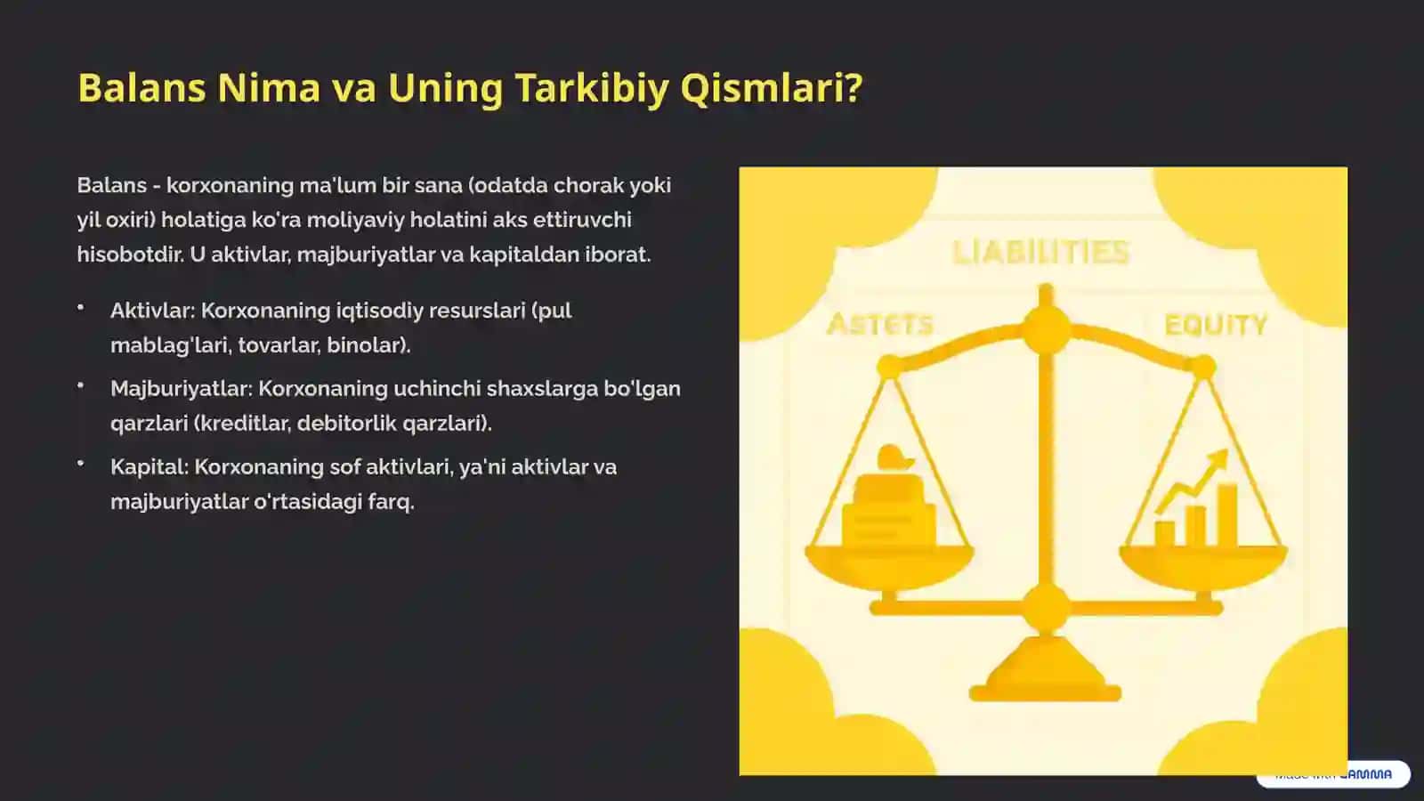 Balans Nima va Uning Tarkibiy Qismlari? 2