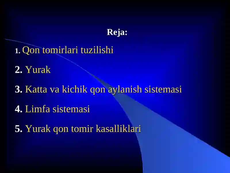 Qon tomirlari tuzilishi va limfa tizimi 2