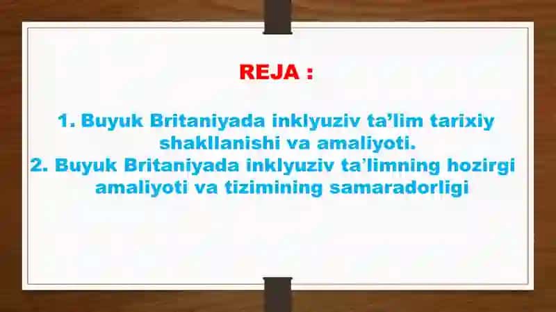 Buyuk Britaniyada inklyuziv taʼlimning holati 2