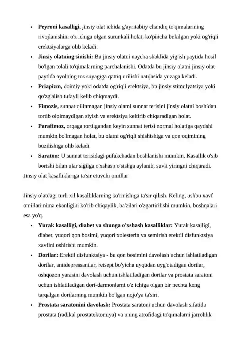 Erkaklarda olat va uretra kasalliklari 2