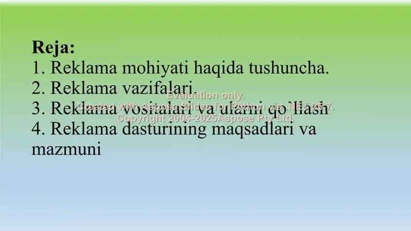 Reklama tushunchasi, mohiyati va vazifalari 2