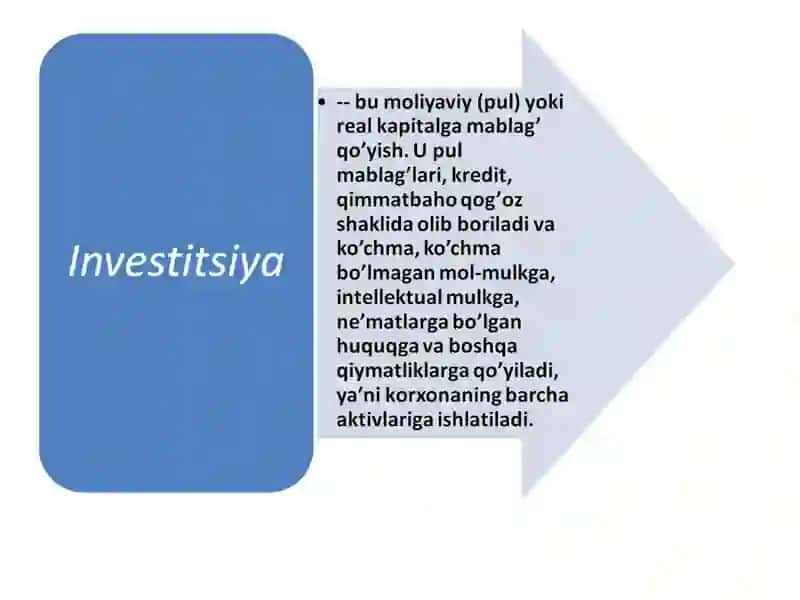 Korxonaning investitsion va innovatsion faoliyati 2