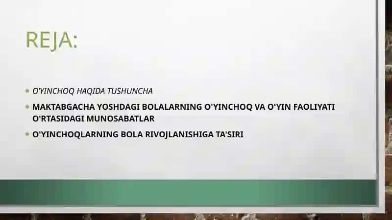 O'yinchoqlar tarbiyasi 2